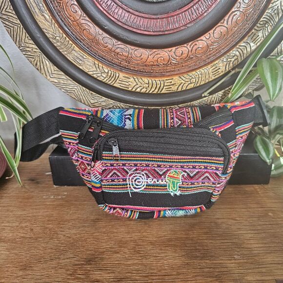 Unknown Handbags - Colorful Peruvian Woven Fanny Pack Boho Festival Waist Bag Handmade in Peru